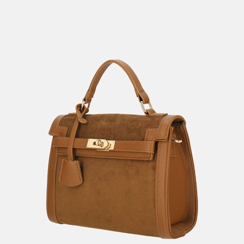 Firenze handtas suedine dark brown bij Duifhuizen