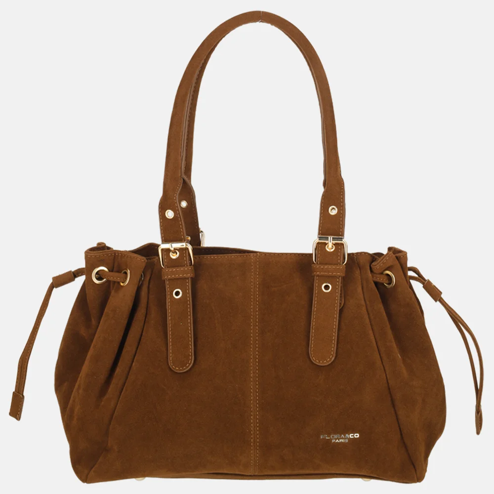 Flora & Co Suedine schoudertas camel