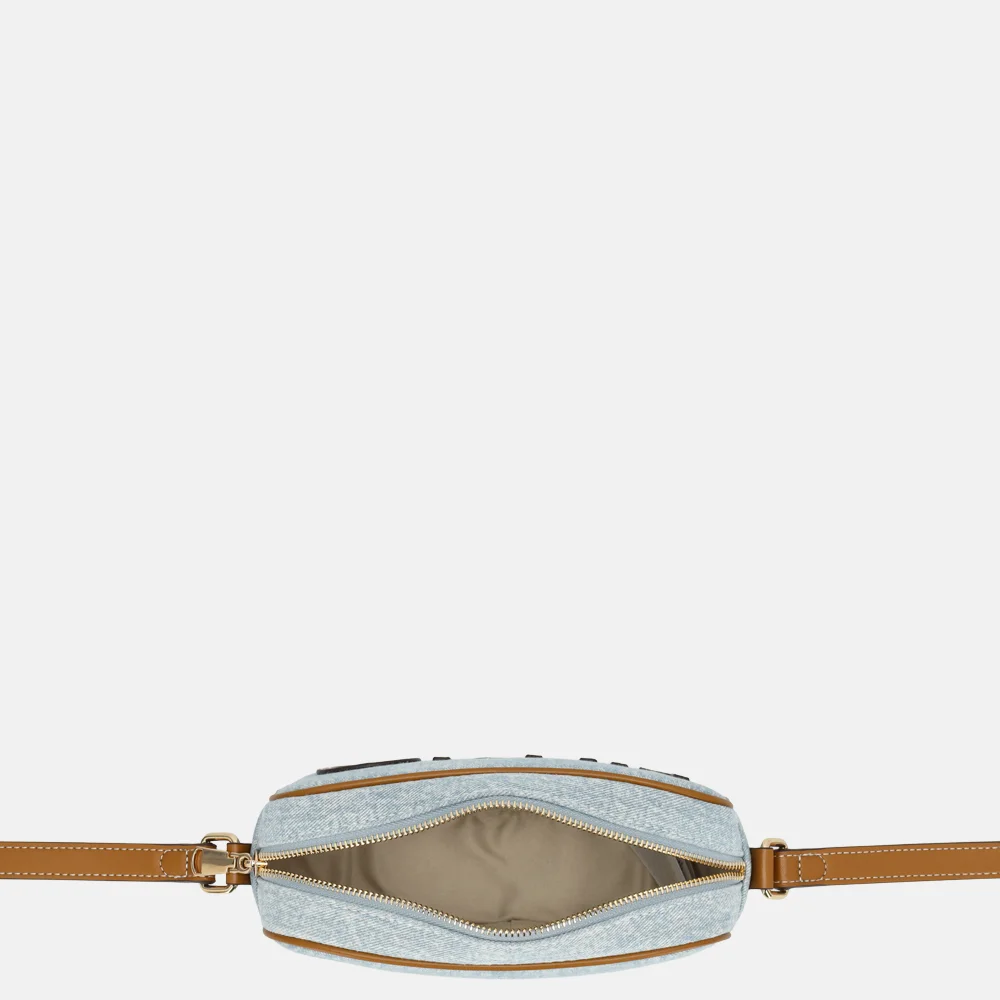 Liu Jo Ferielle camera case logo crossbody tas M light denim bij Duifhuizen