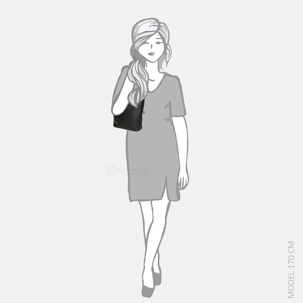 Loulou Essentiels Palm Springs buideltas black bij Duifhuizen
