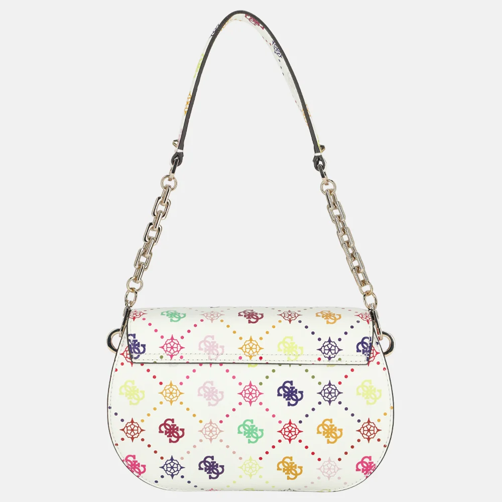 Guess Emelie flap schoudertas multi logo bij Duifhuizen