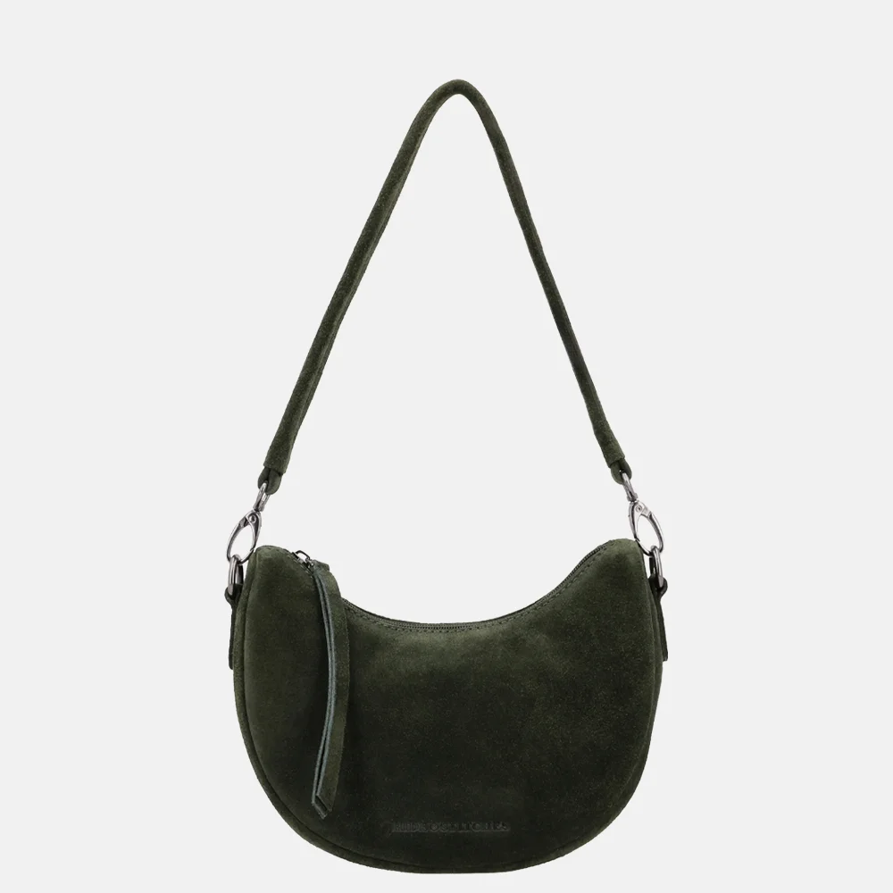 Hide & Stitches Brazos crossbody tas S suede olijfgroen