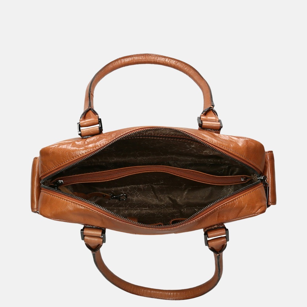 Claudio Ferrici Pelle Vecchia shopper cognac bij Duifhuizen