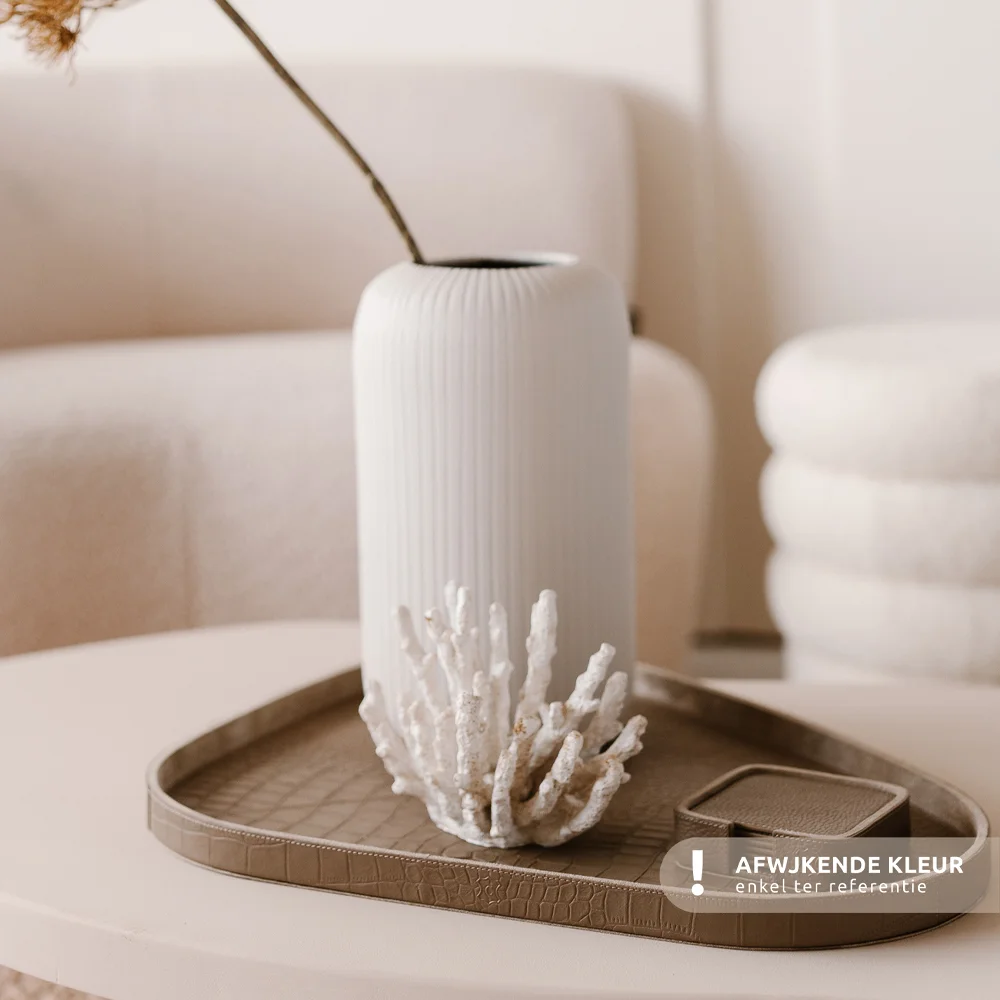 Chamada leren dienblad organisch croco M donkerbruin bij Duifhuizen