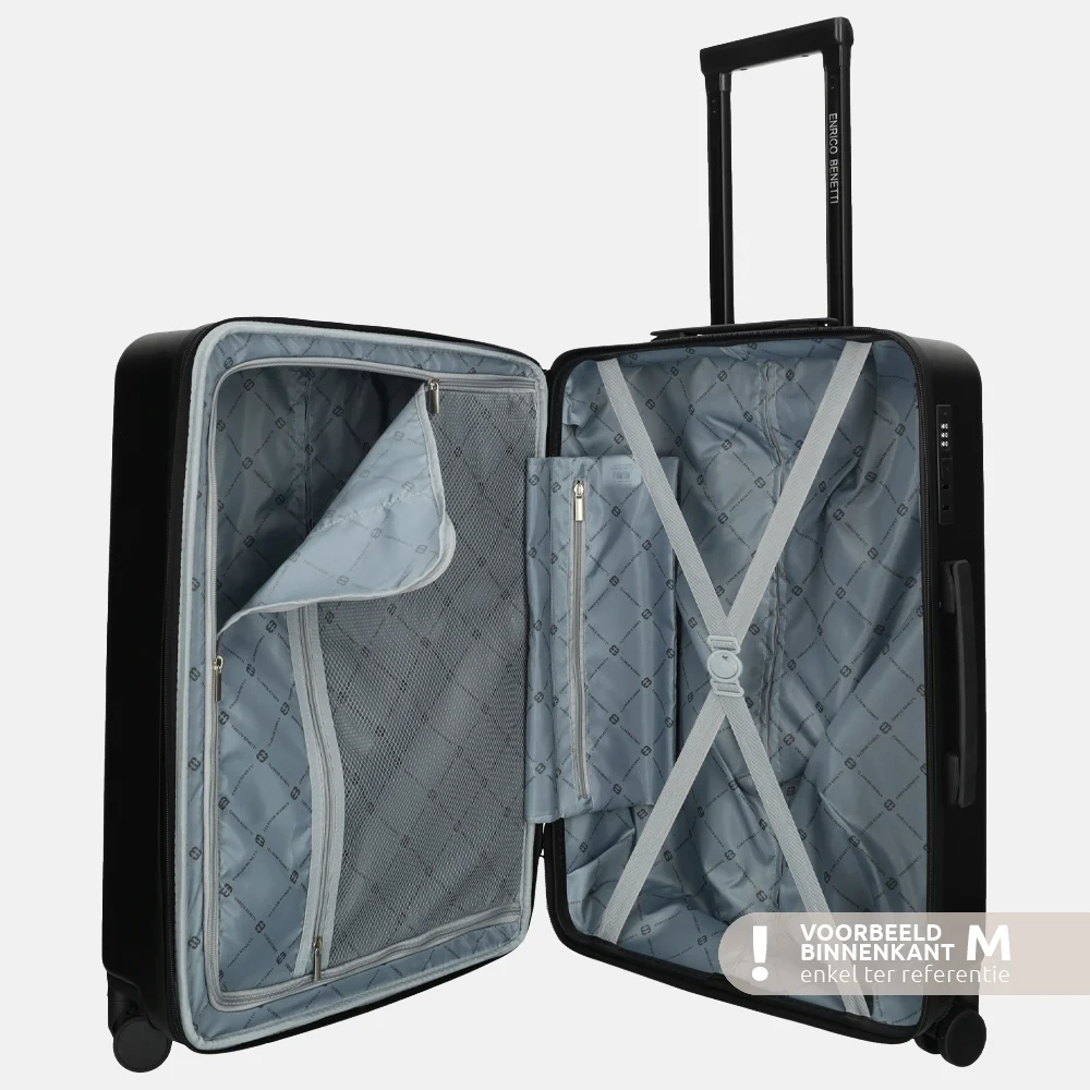 Enrico Benetti Portland kofferset 3-delig zwart bij Duifhuizen