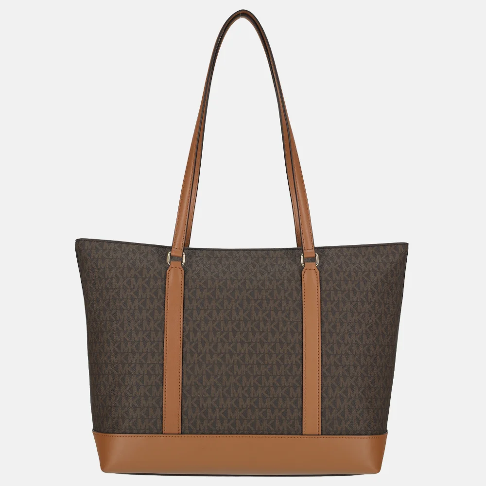 Michael Kors Andie tote shopper M logo brown/acorn bij Duifhuizen