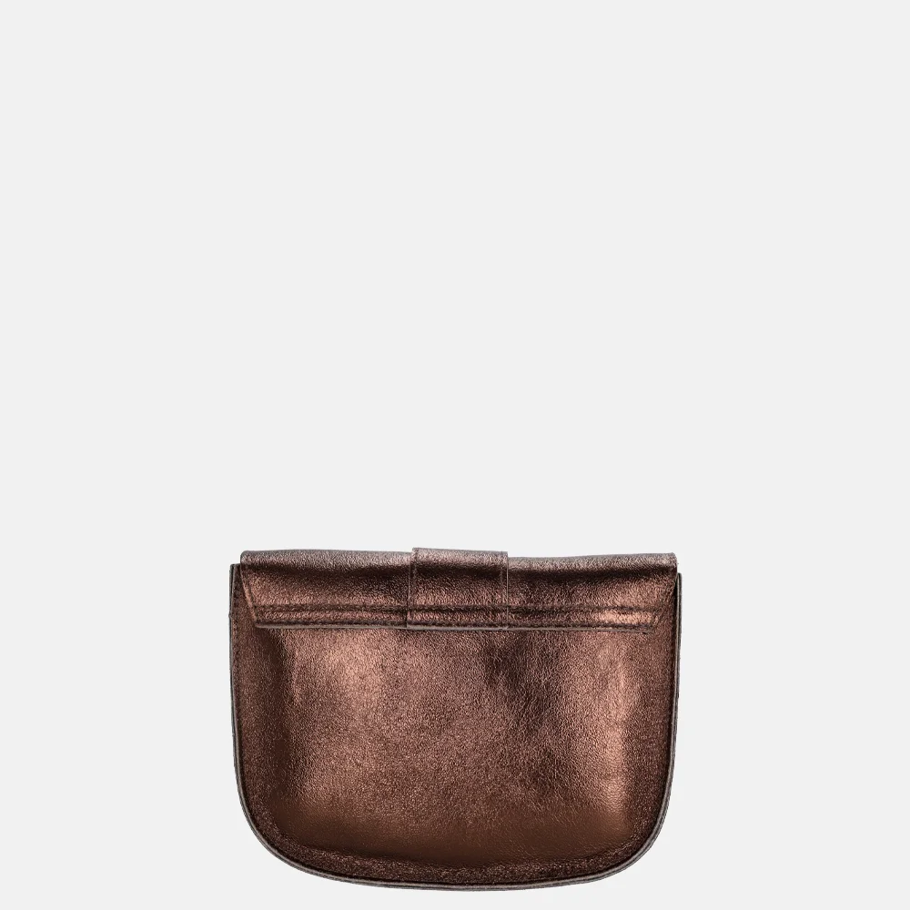 Charm London metallic crossbody tas donkerbruin bij Duifhuizen