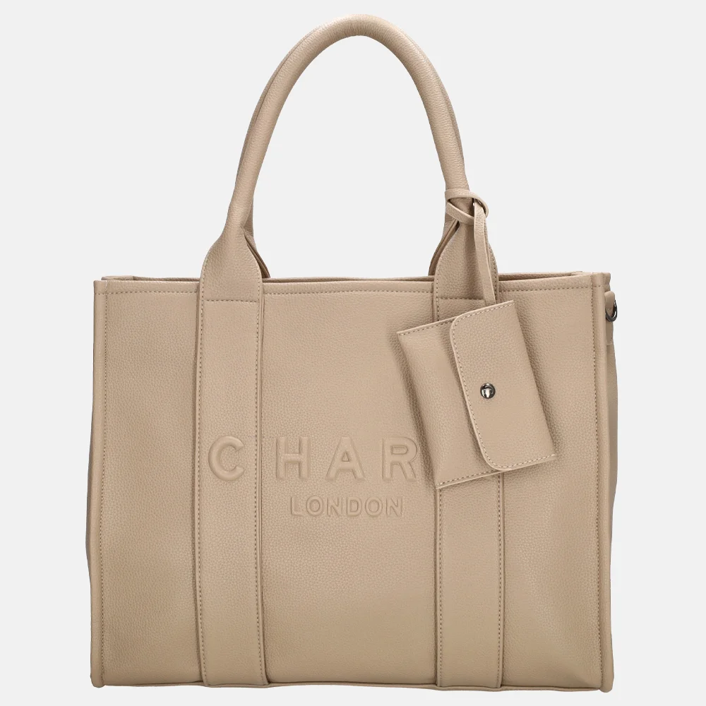 Charm London laptoptas 15 inch zand bij Duifhuizen