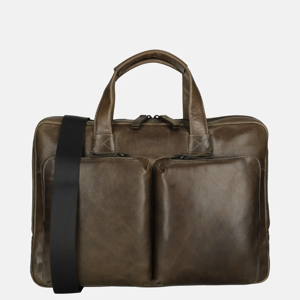 Leonhard Heyden Porto 14 inch laptoptas grey brown