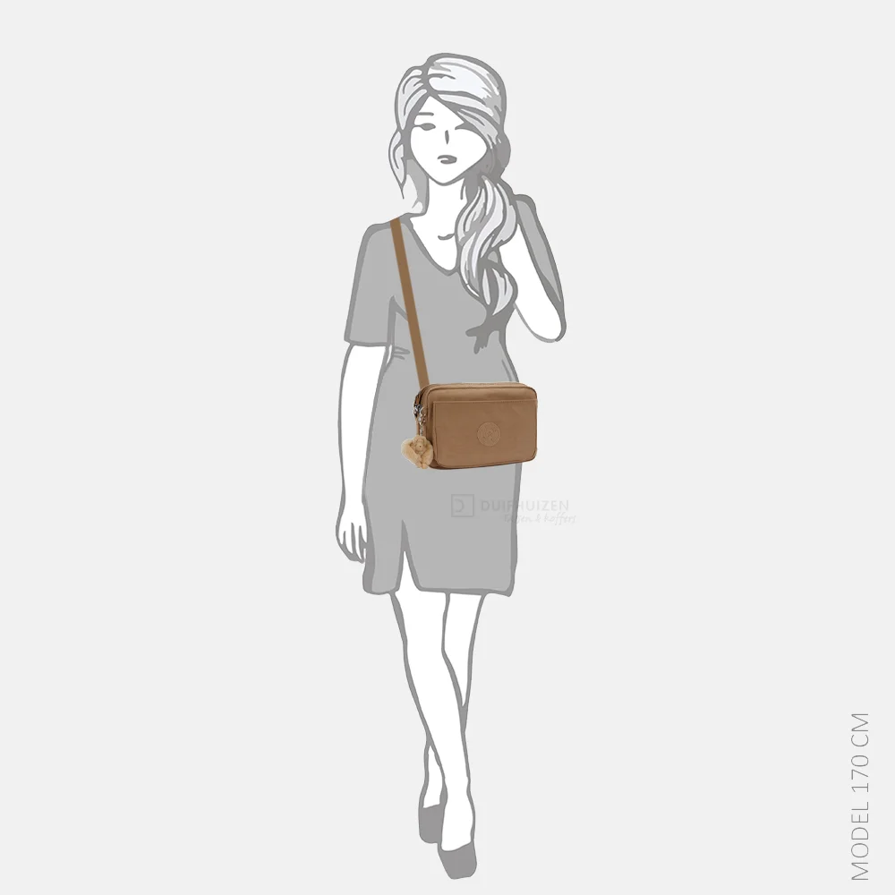 Kipling Abanu crossbody tas M early tan bij Duifhuizen