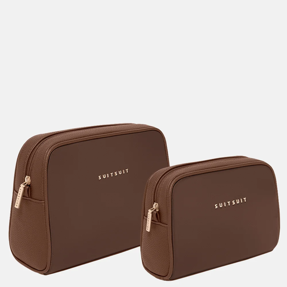 SUITSUIT Serenity Toilettas en make-up tasje set chocolade brown bij Duifhuizen