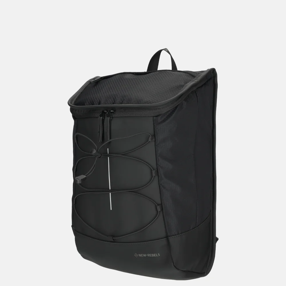 New Rebels Trondheim rugzak 15 inch zwart bij Duifhuizen