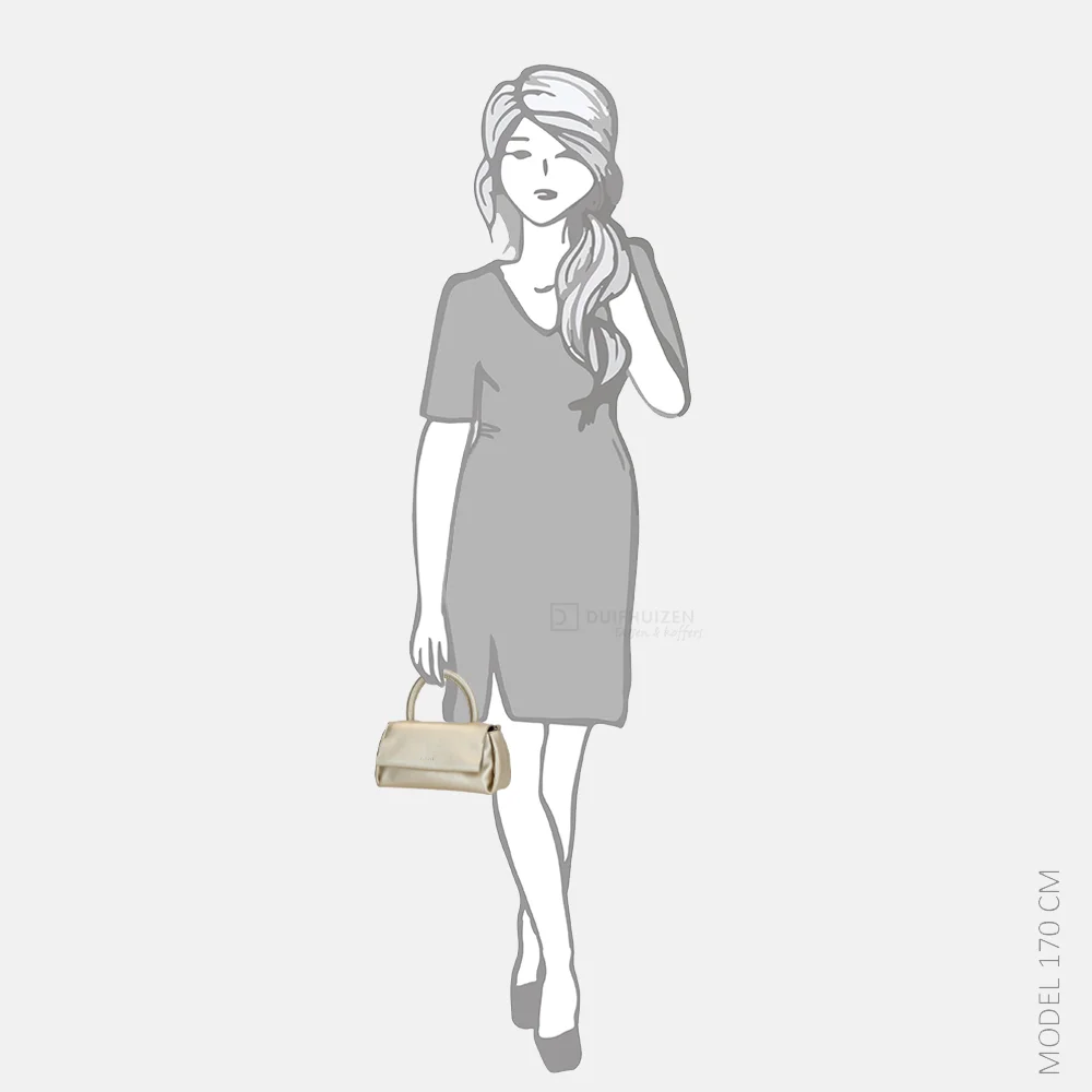 Loulou Essentiels Mae handtas light gold bij Duifhuizen