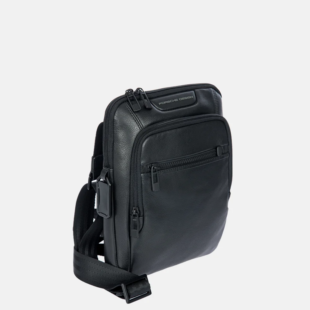 Porsche Design Leather Evo crossbody tas S black bij Duifhuizen
