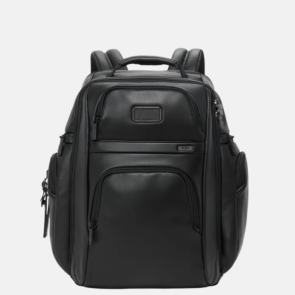 Tumi Brief Pack lederen laptoprugzak 15 inch black bij Duifhuizen