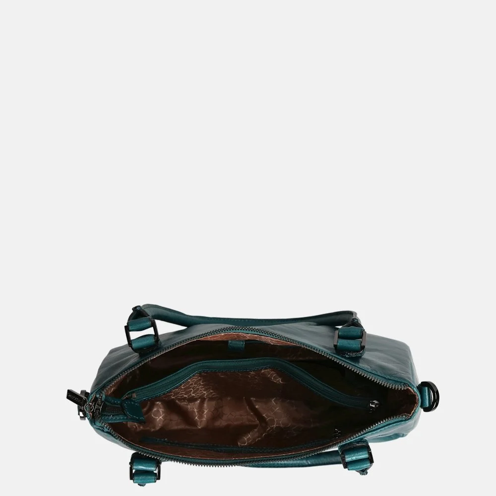 Claudio Ferrici Pelle Vecchia shopper M teal bij Duifhuizen