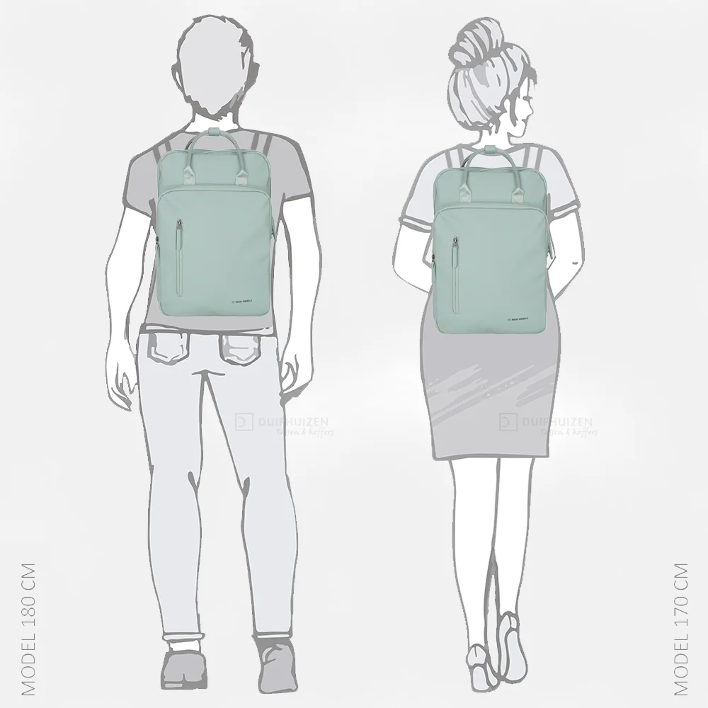 New Rebels William rugzak 15.6 inch salie groen bij Duifhuizen