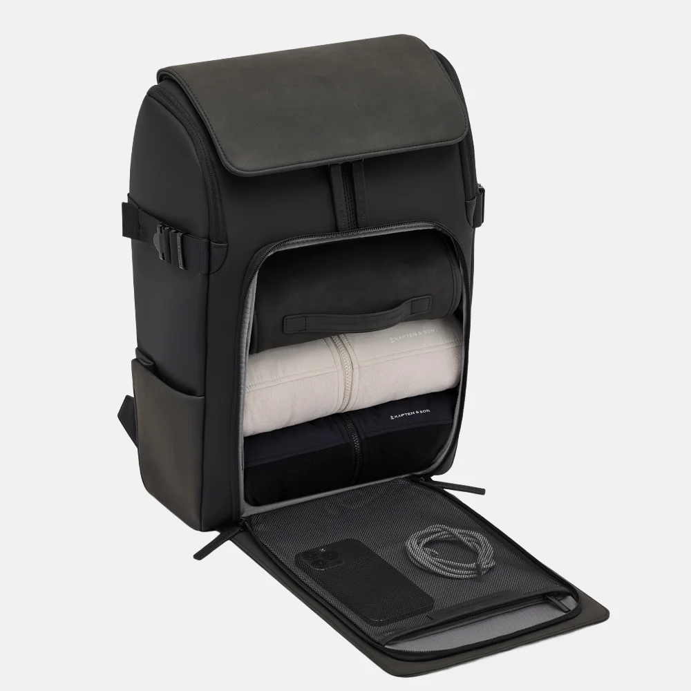 Kapten & Son Bali laptoprugzak M all black bij Duifhuizen