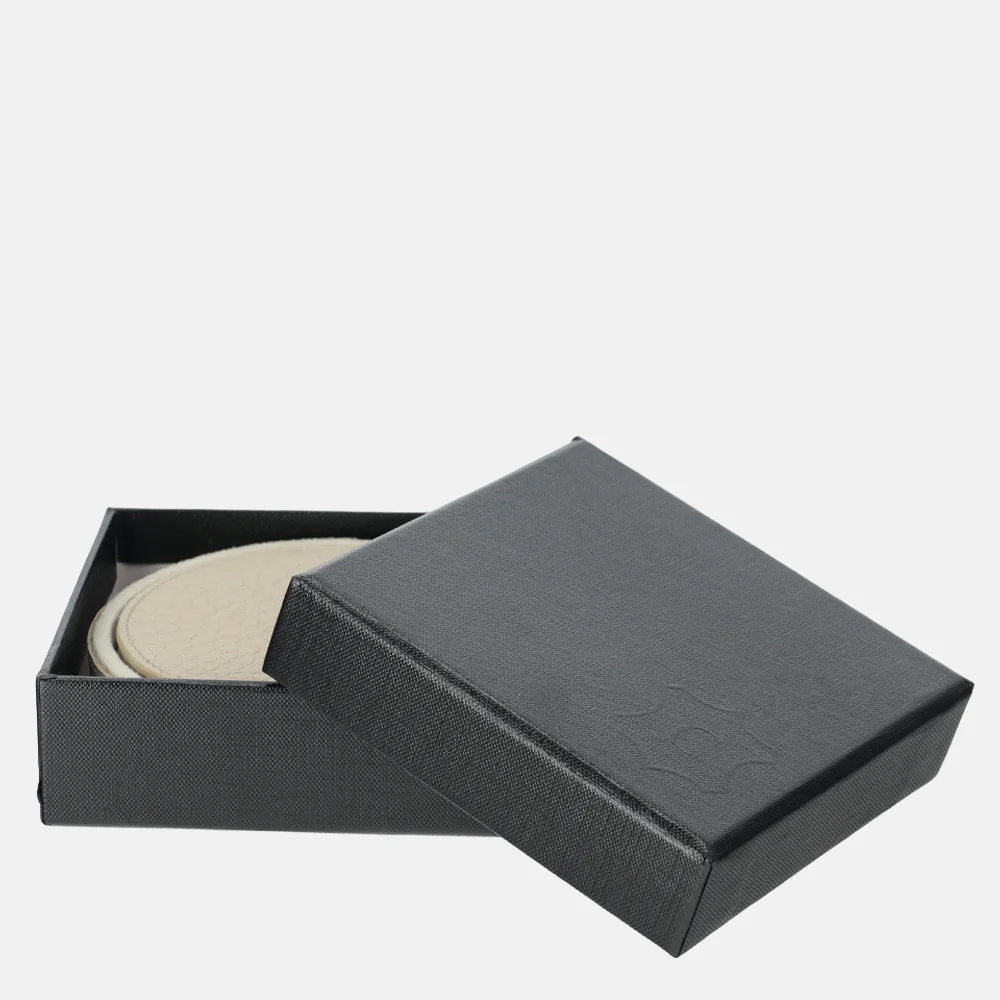 Chamada leren ronde onderzetters croco beige bij Duifhuizen