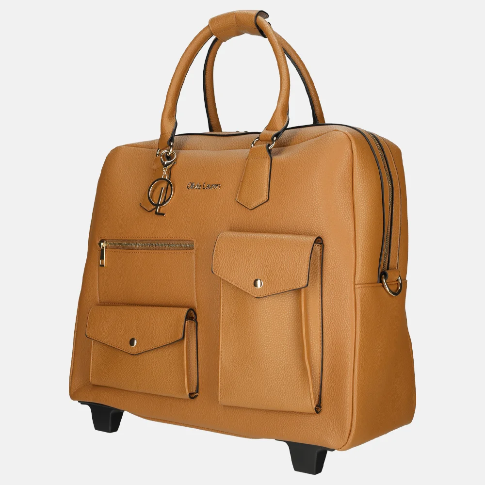 Olivia Lauren Denver business trolley 17 inch cognac 019808-Cognac