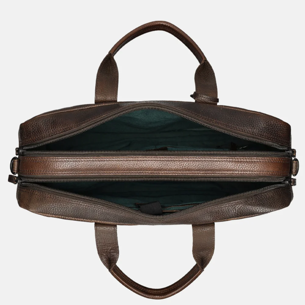 Pylos 59 Sarda laptoptas 17 inch dark brown bij Duifhuizen
