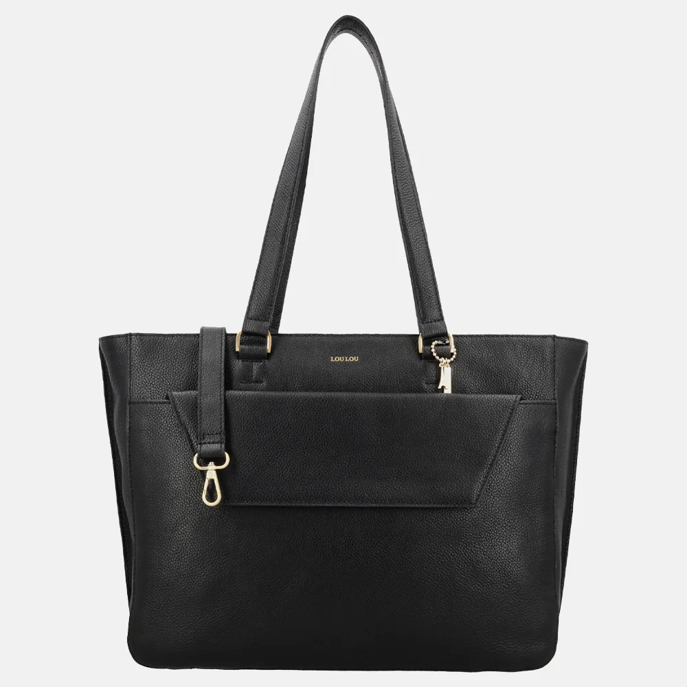 Loulou Essentiels Celine shopper met laptopvak 15.6 inch zwart bij Duifhuizen