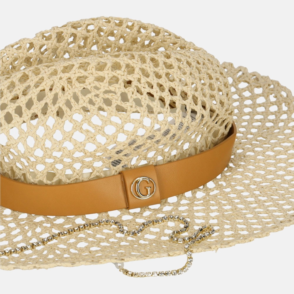Guess Fedora muts/pet nat natural bij Duifhuizen