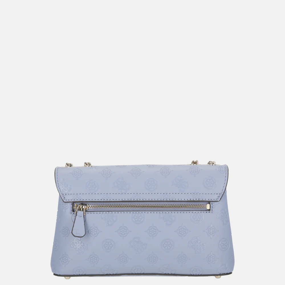 Guess Dita convertible flap crossbody tas Grey Blue Logo bij Duifhuizen