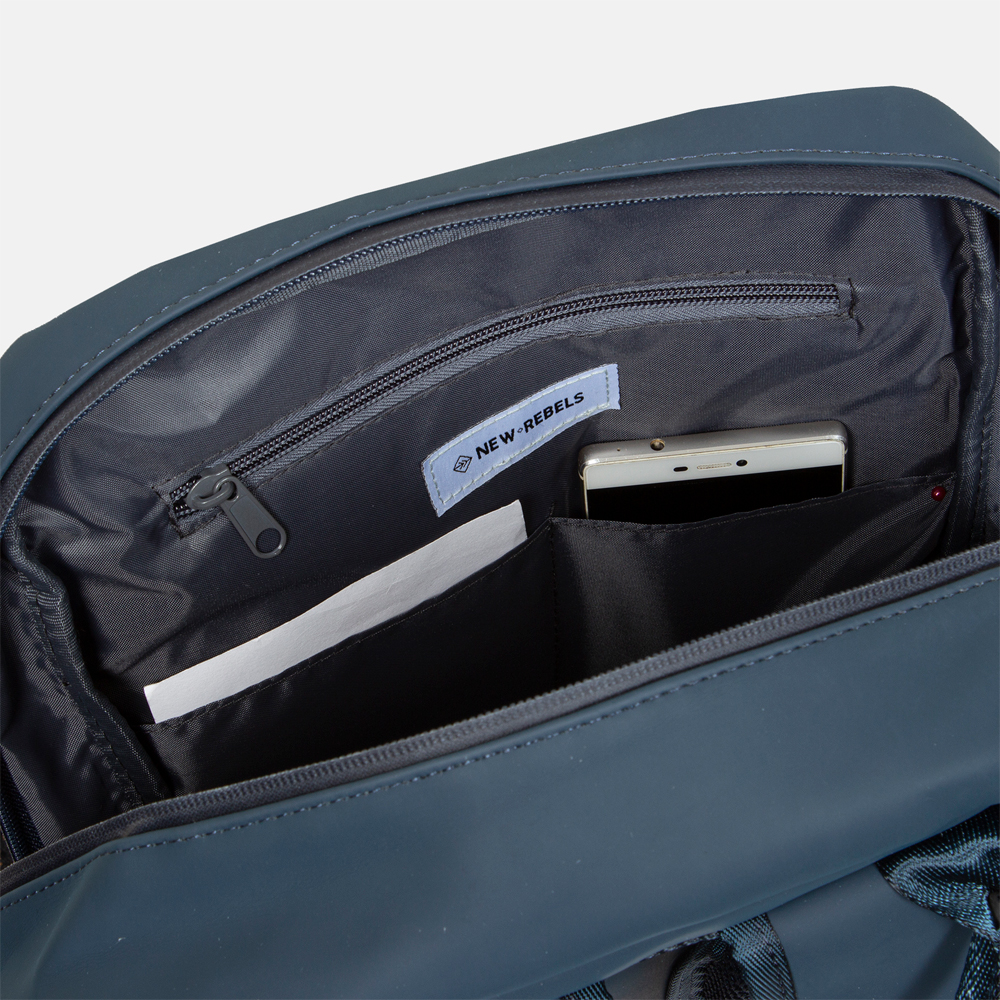 New Rebels Harper rugzak 13.3  inch navy bij Duifhuizen
