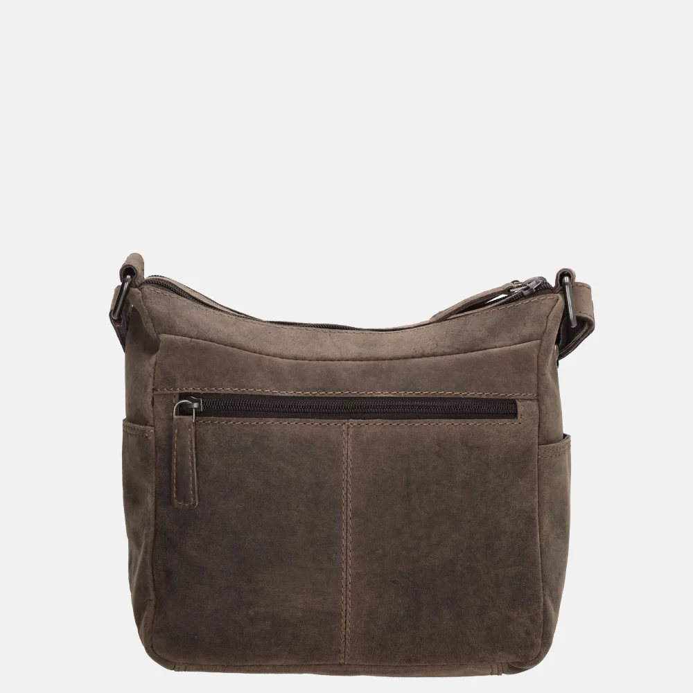 Hide & Stitches crossbody tas donkerbruin bij Duifhuizen