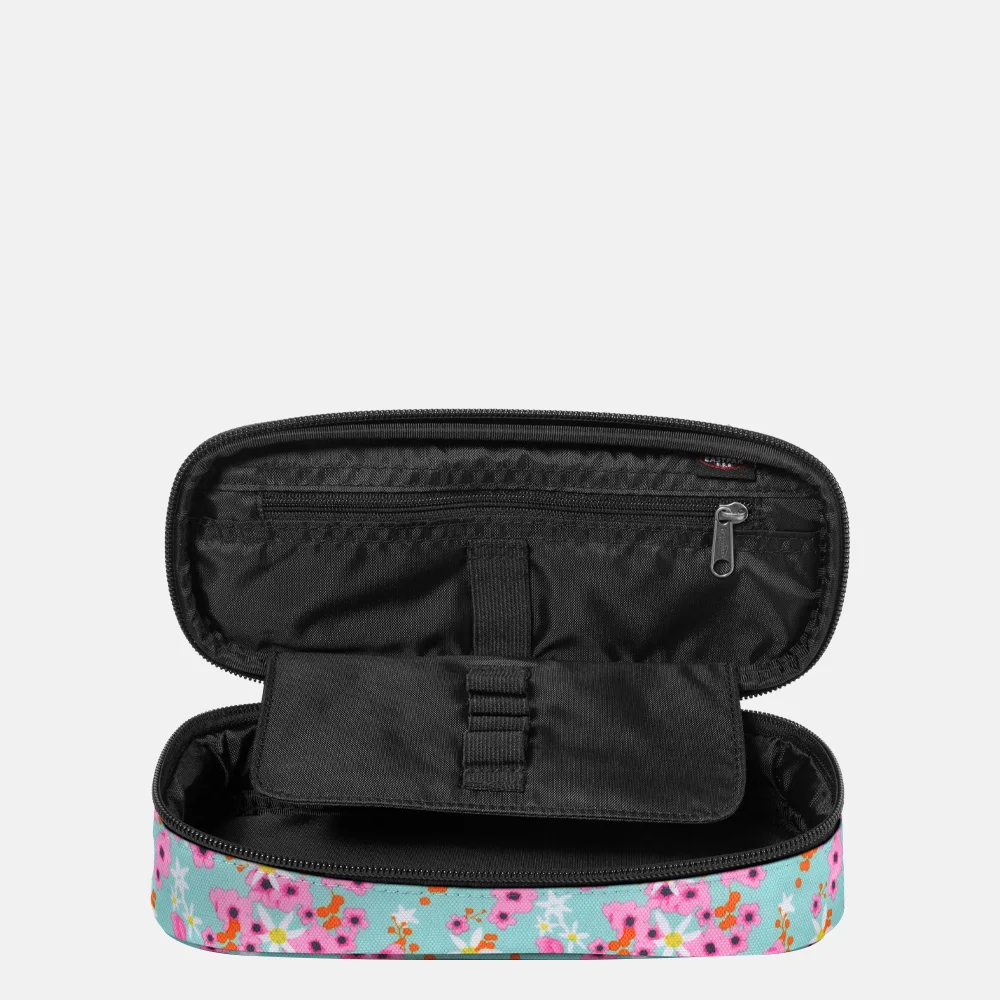 Eastpak etui Oval ditsy turquoise bij Duifhuizen