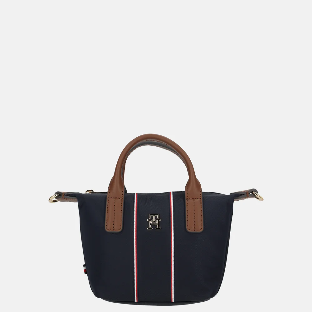 Tommy Hilfiger Popette micro tote handtas space blue corp bij Duifhuizen