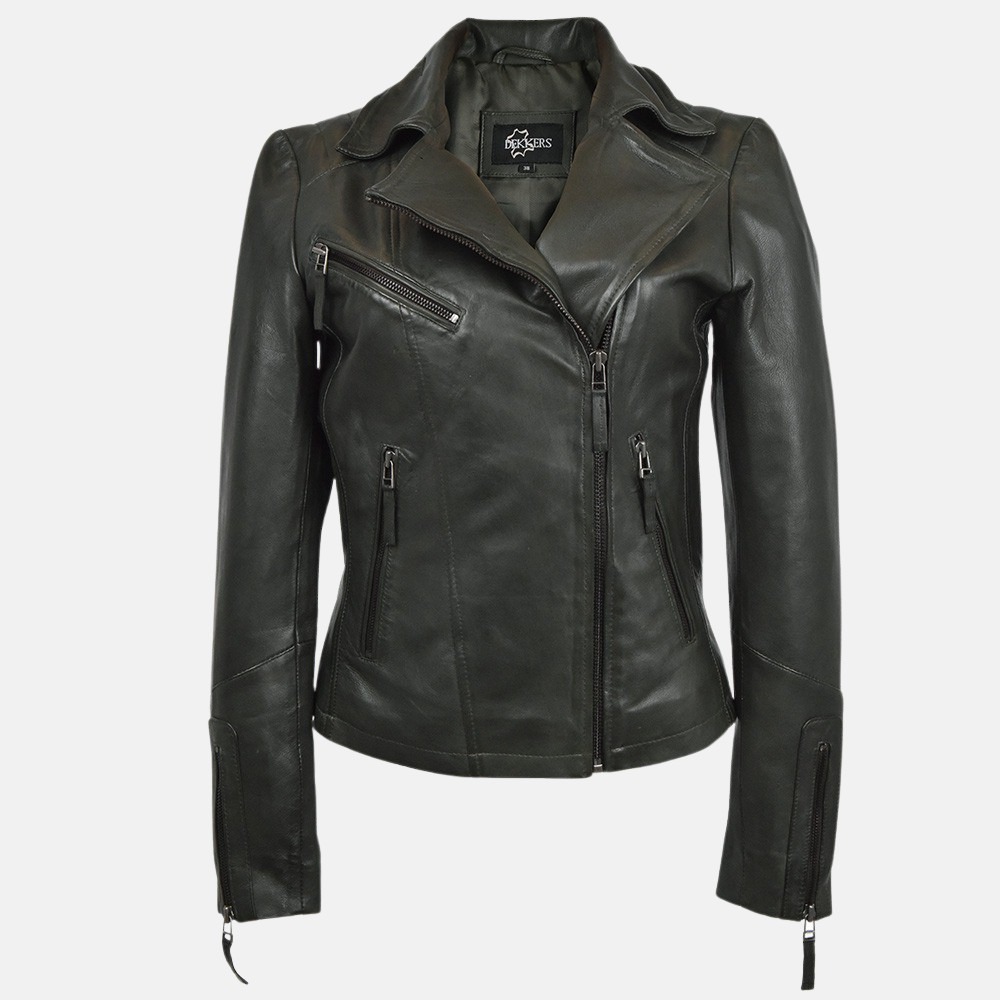 Dekkers Ledermode Lia dames jack leaf green