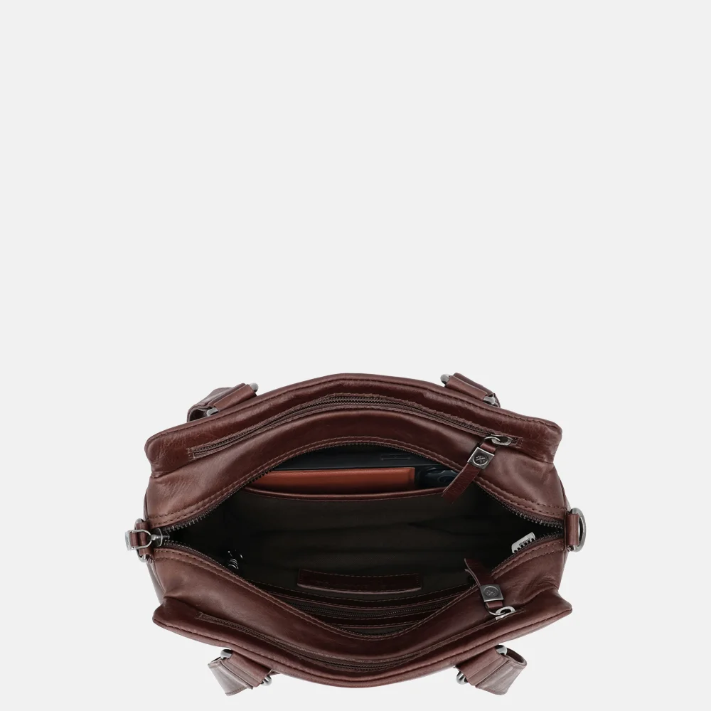 Hide & Stitches Porto schoudertas donkerbruin bij Duifhuizen