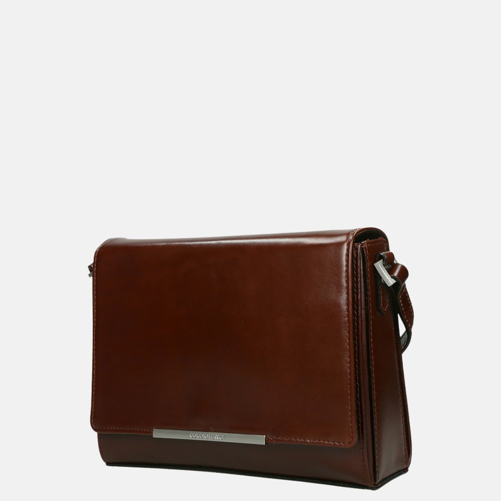 Claudio Ferrici Classico schoudertas M brown bij Duifhuizen