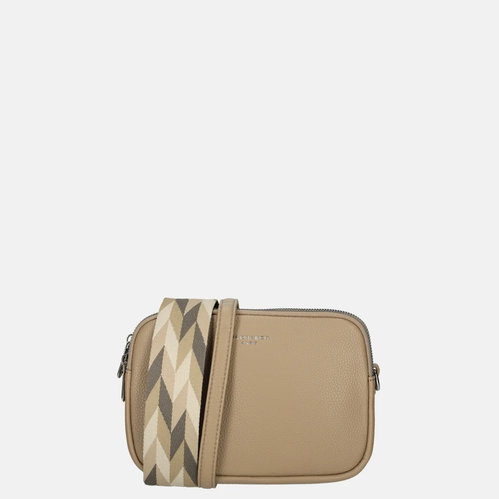 Flora & Co crossbody tas beige bij Duifhuizen