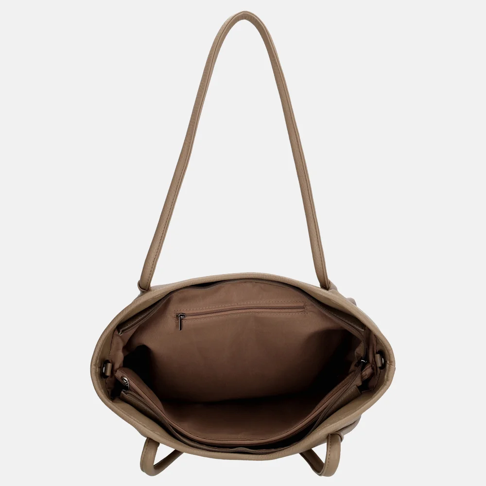 Zebra Trends Sofie shopper met laptopvak 13 inch taupe bij Duifhuizen