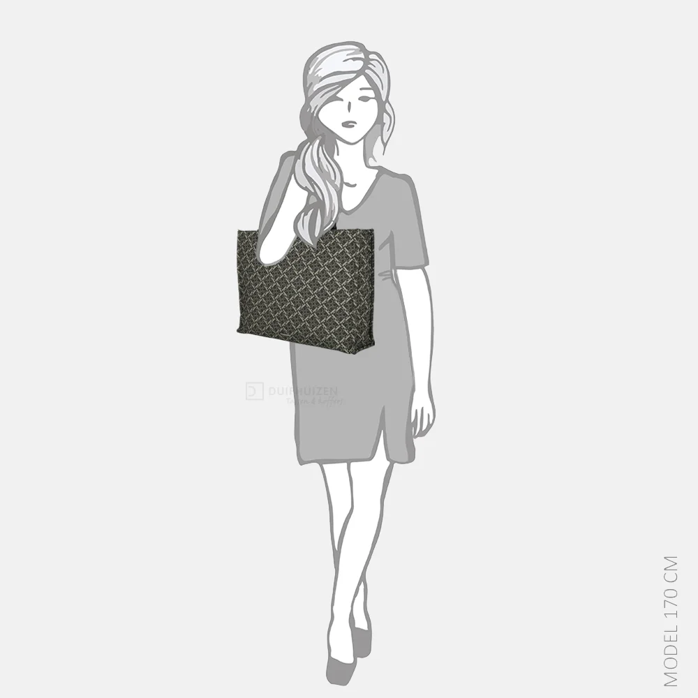 Claudio Ferrici logo shopper L black  bij Duifhuizen