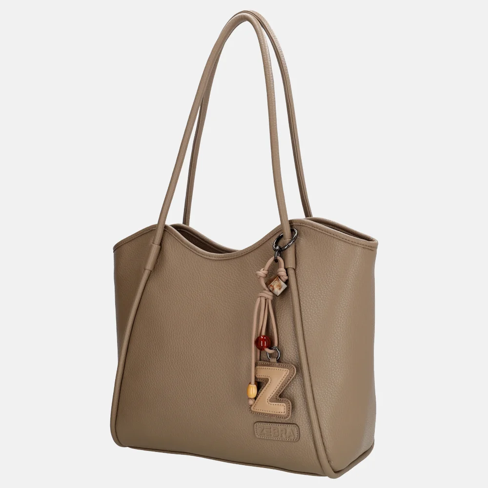 Zebra Trends Sofie shopper met laptopvak 13 inch taupe bij Duifhuizen