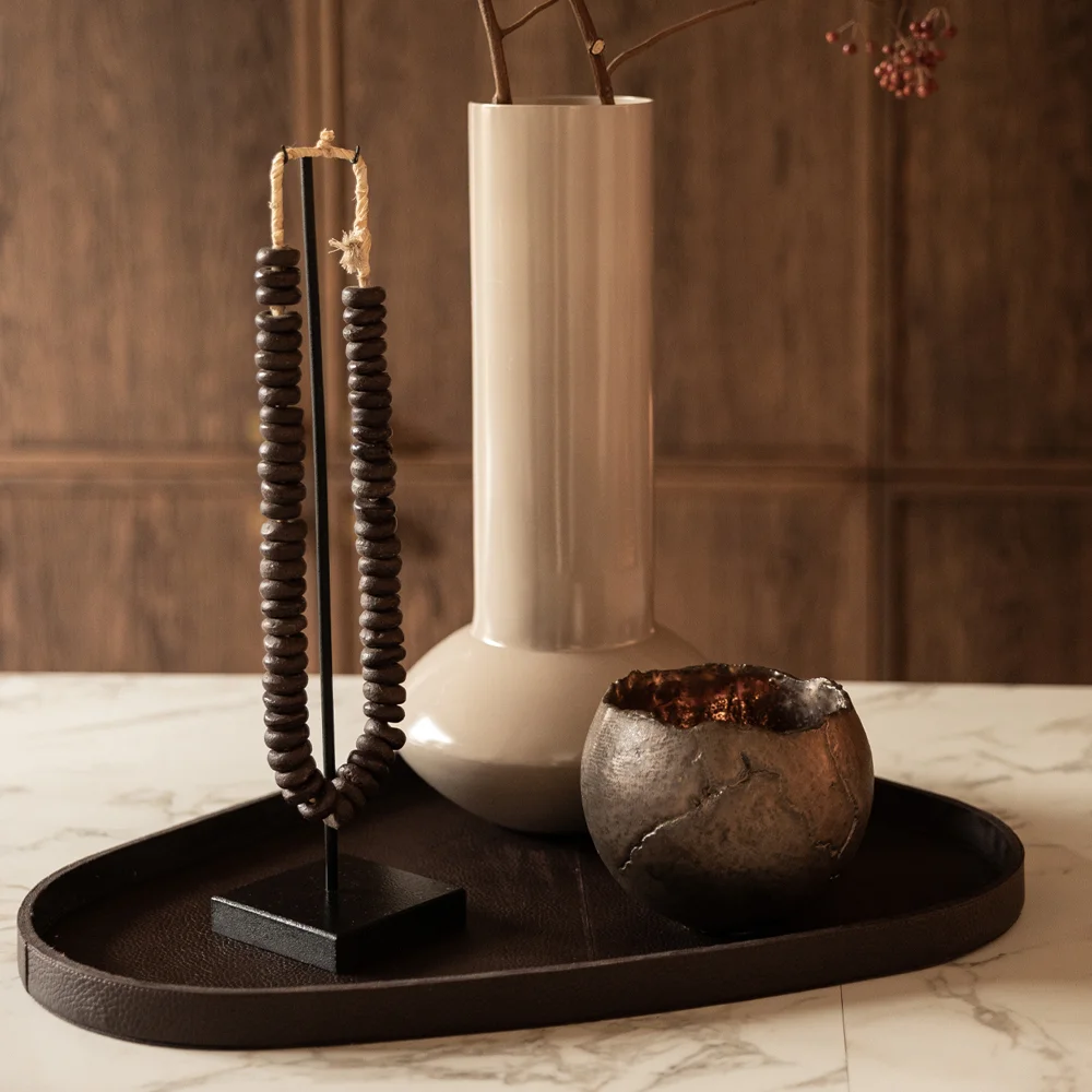 Chamada leren dienblad organisch effen M donkerbruin bij Duifhuizen