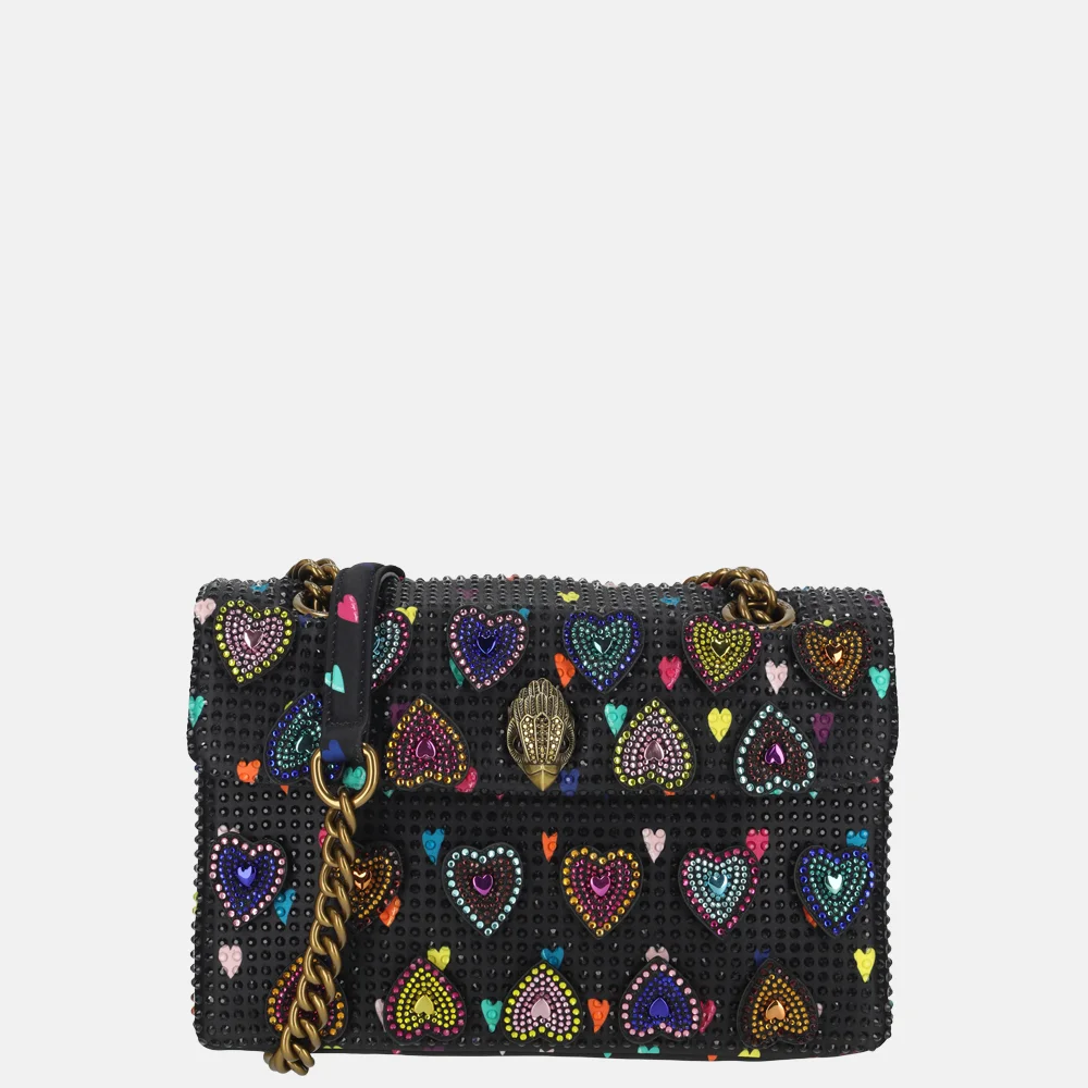 Kurt Geiger Kensington Fabric schoudertas M harten studs black bij Duifhuizen