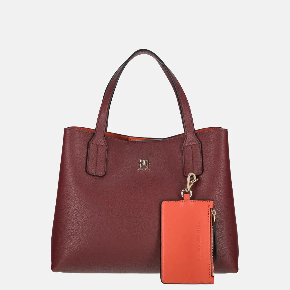 Tommy Hilfiger Icon handtas velvet maroon bij Duifhuizen