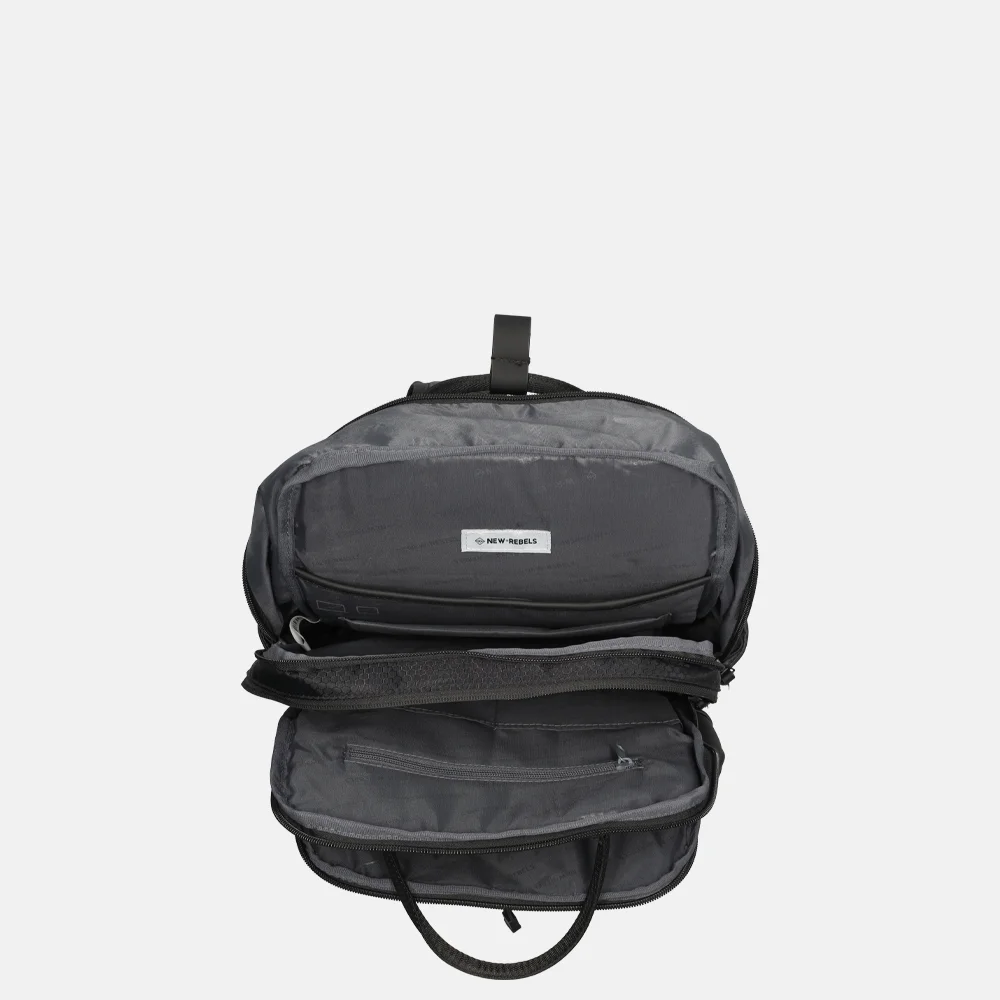 New Rebels Trondheim rugzak 15 inch black bij Duifhuizen