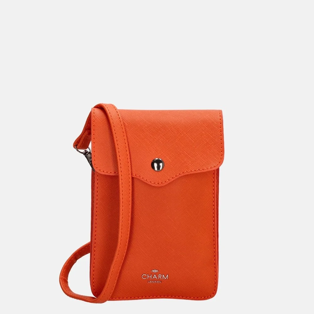 Charm London Saffiano telefoontas oranje