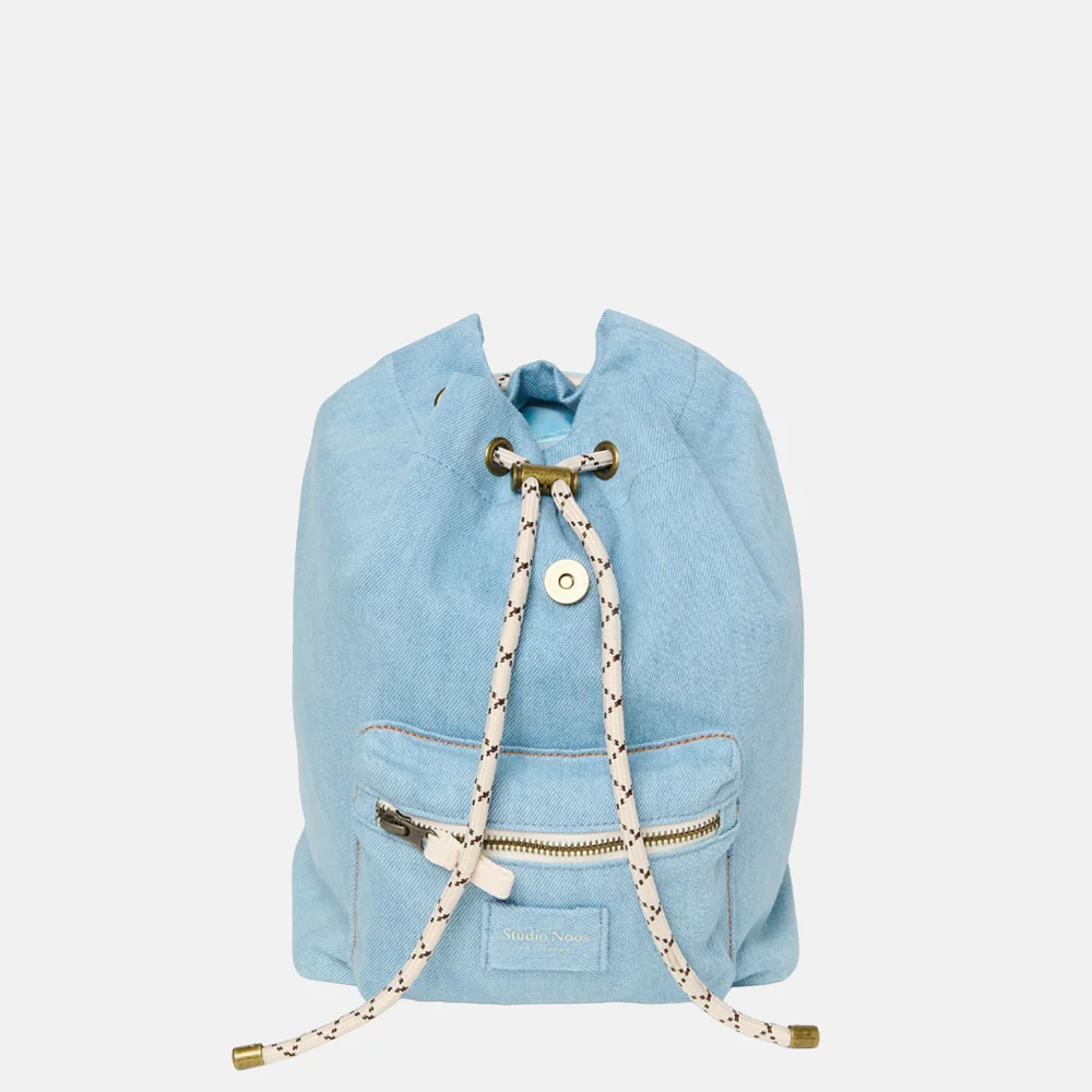 Studio Noos solid midi Drawstring kinderrugzak denim bij Duifhuizen