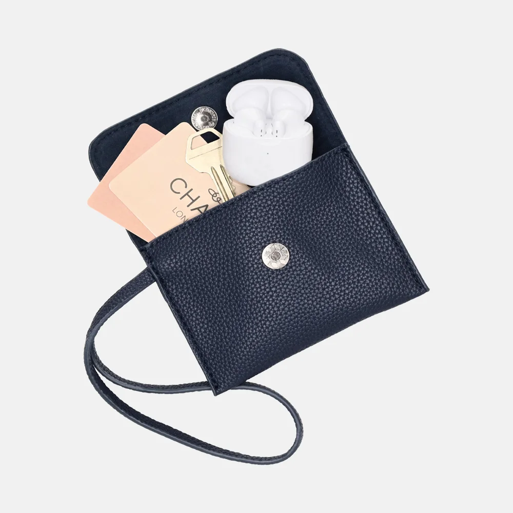 Charm London Debossed shopper M blauw bij Duifhuizen