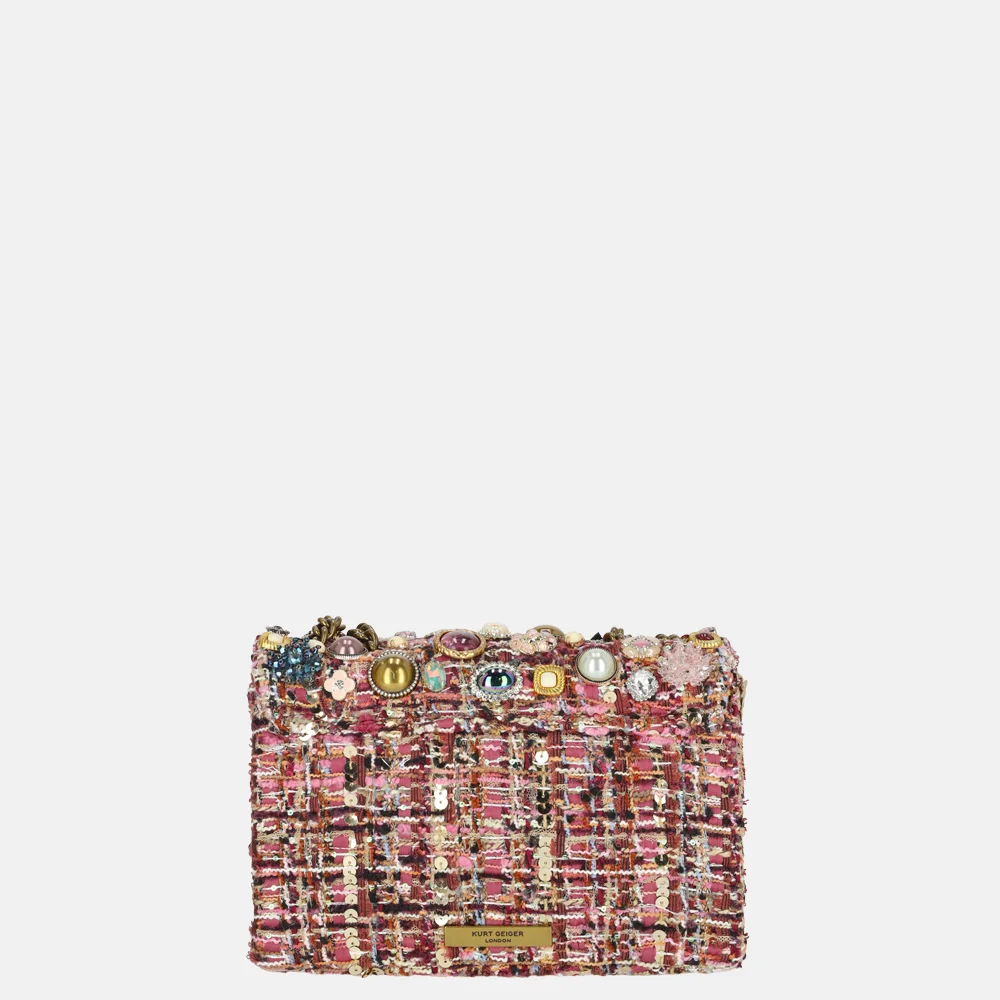 Kurt Geiger Kensington Tutti Frutti schoudertas M pink comb bij Duifhuizen