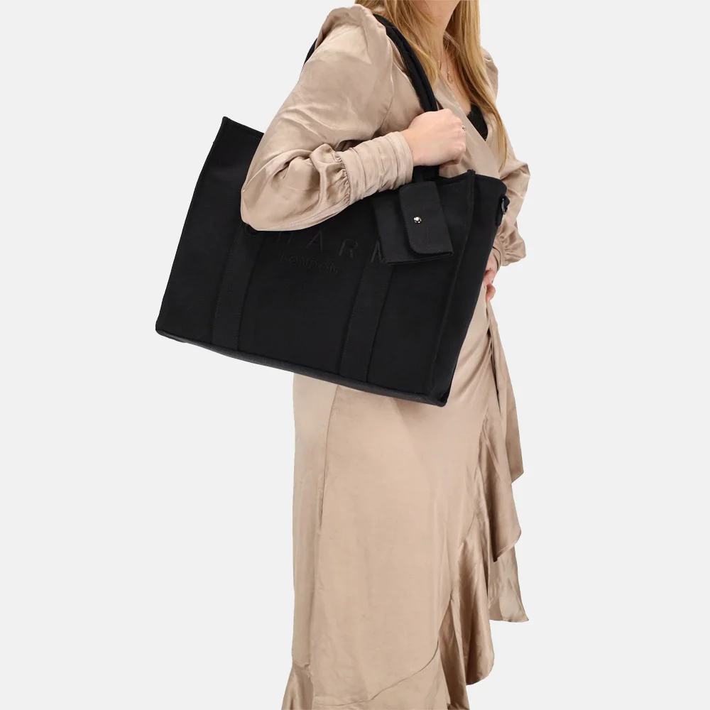 Charm London shopper/laptoptas 15 inch zwart bij Duifhuizen
