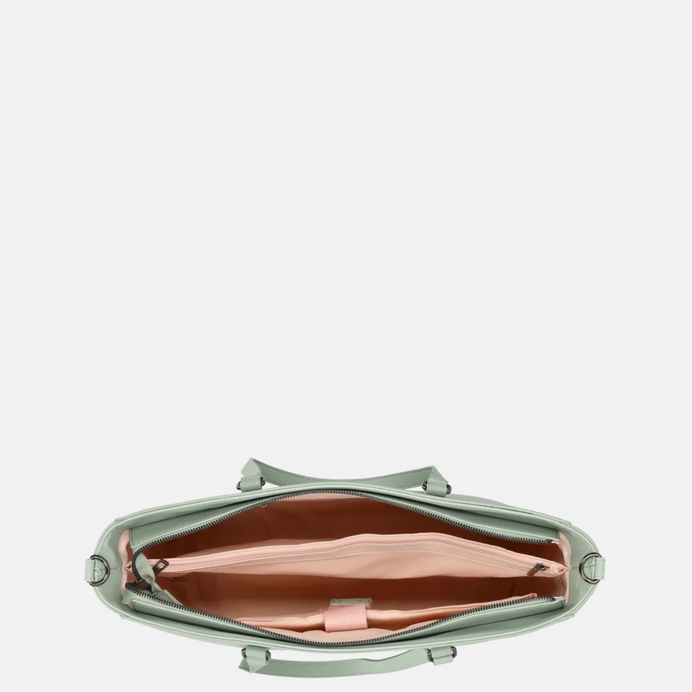 Duifhuizen Saffiano shopper L pistachio bij Duifhuizen