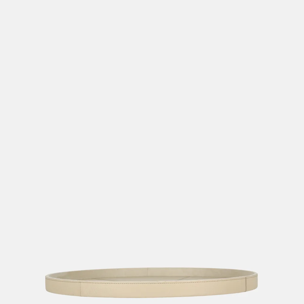 Chamada leren dienblad rond effen M beige bij Duifhuizen